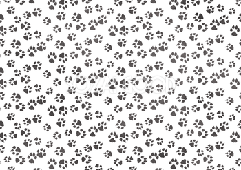 犬の足跡柄(モノクロ白黒)の背景無料イラスト68071
