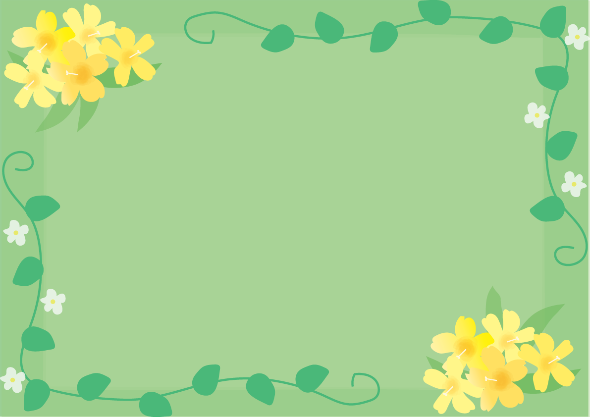カロライナジャスミン4月の花フレーム無料イラスト68543に写真・文字を入れる