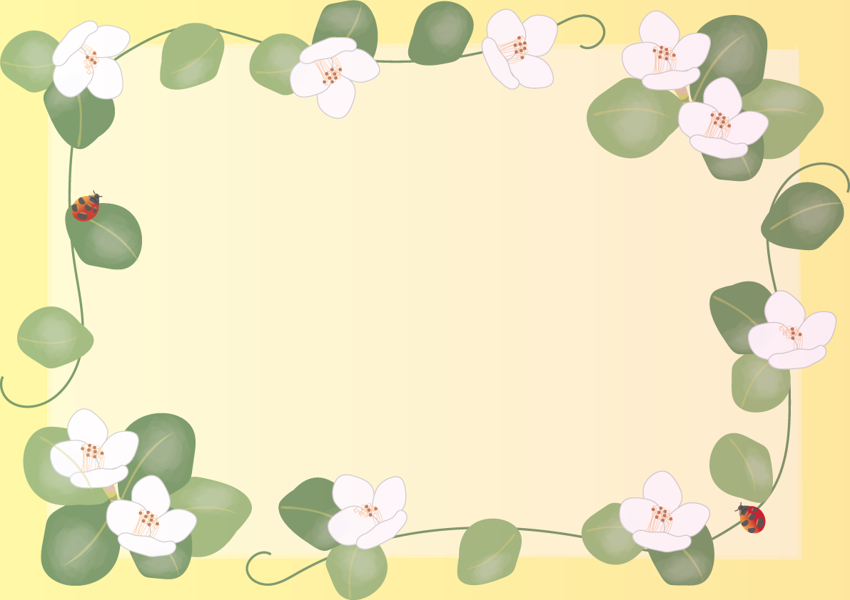 丸葉しゃりんばい4月-5月の花フレーム無料イラスト68615に写真・文字を入れる