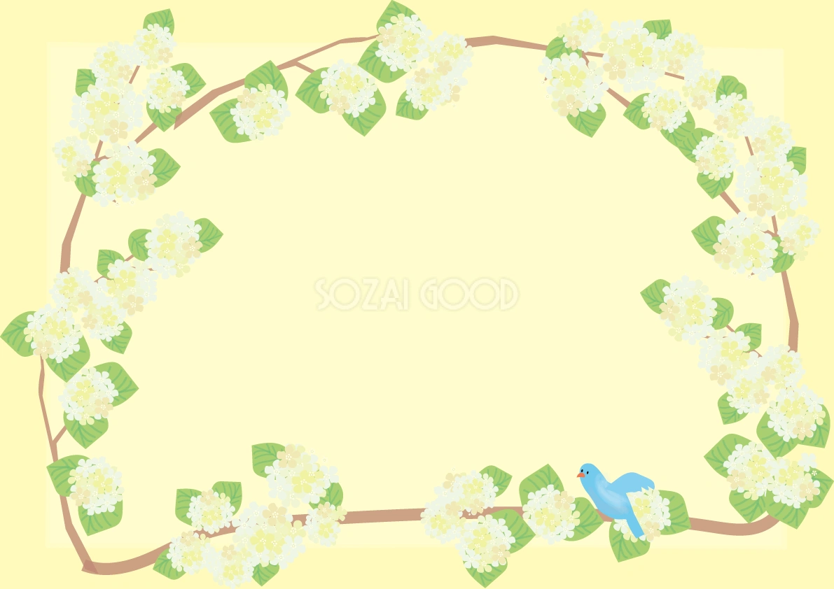 大手毬(おおでまり)春4月-5月の花フレーム無料イラスト68693