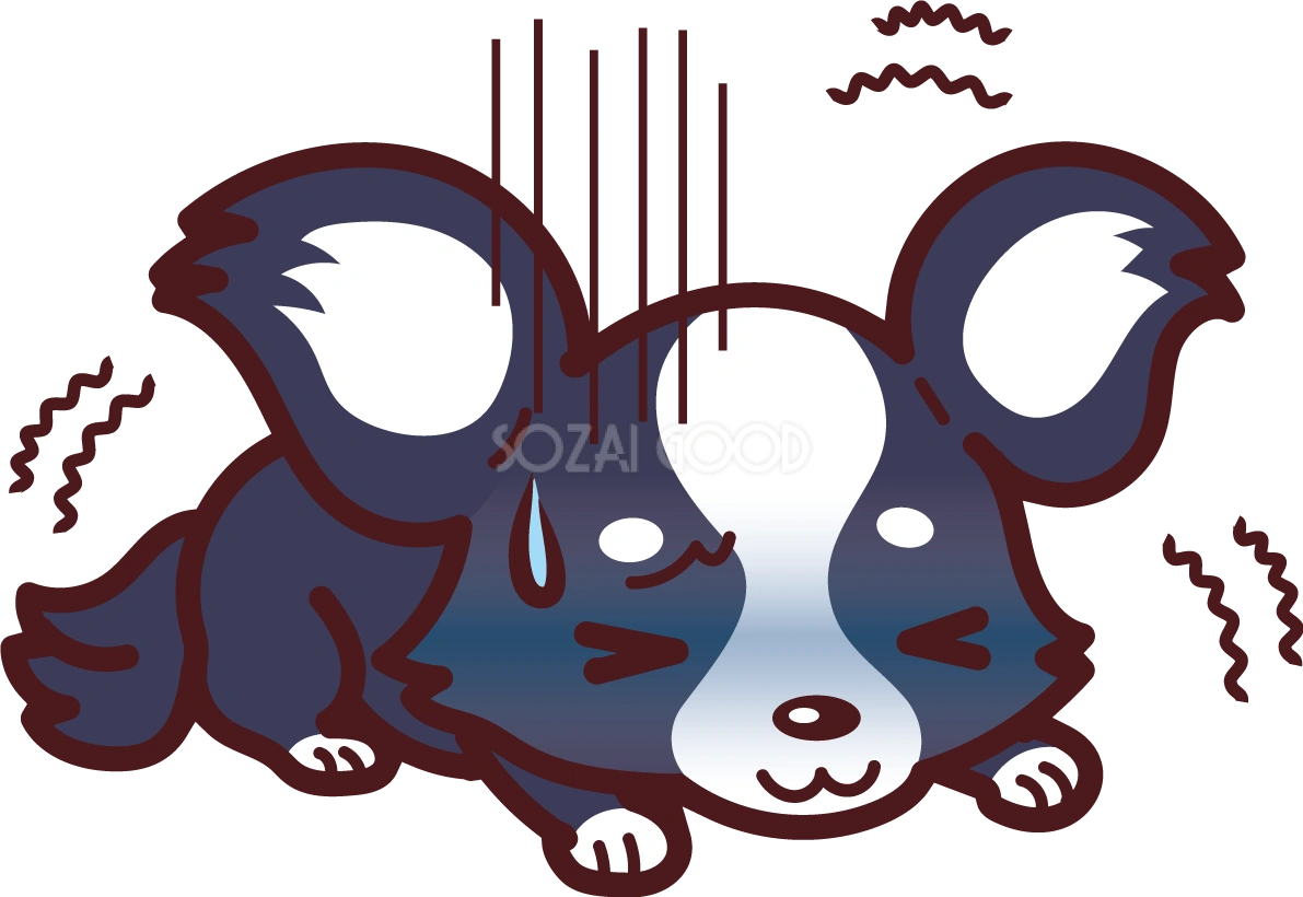 チワワが病気で震える かわいい犬の無料イラスト69047