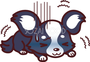 チワワが病気で震える かわいい犬の無料イラスト69047