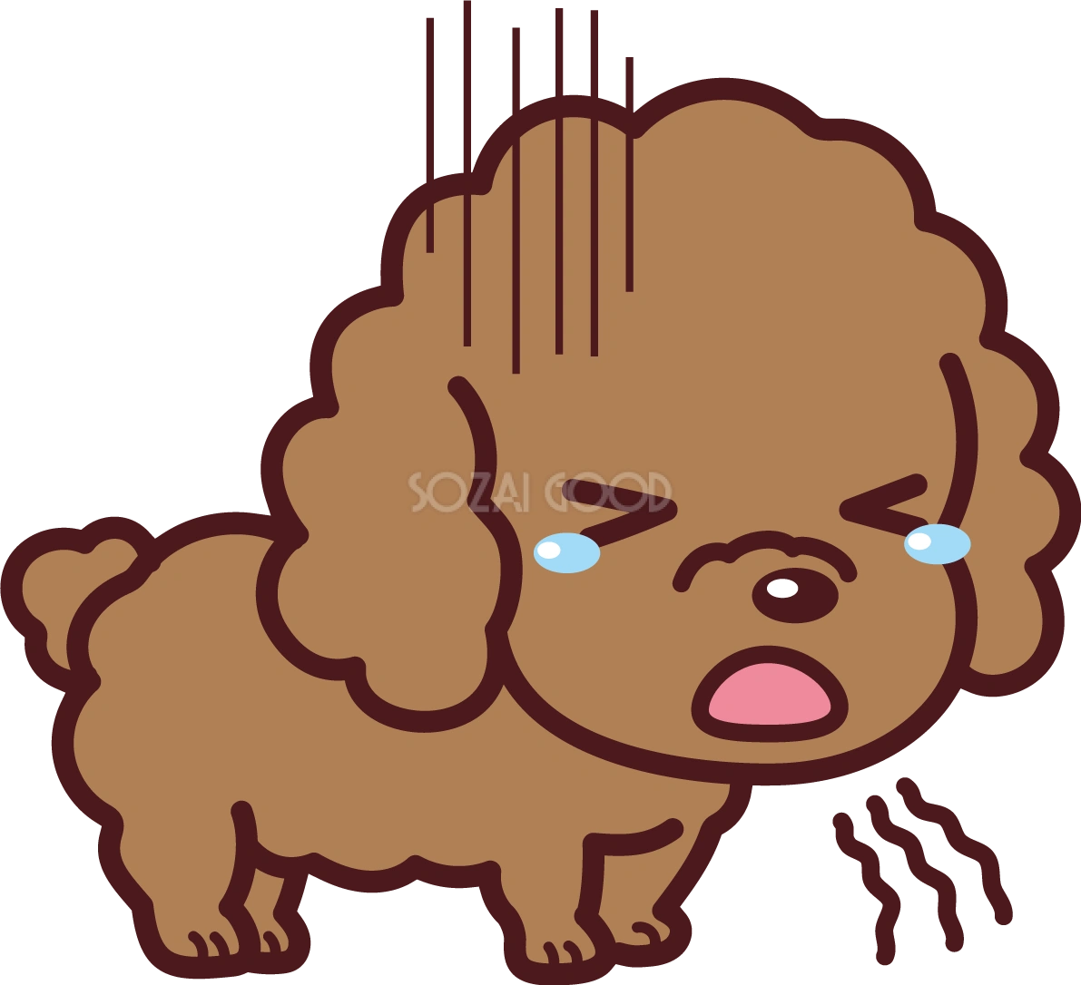 トイプードルが病気で嘔吐 かわいい犬の無料イラスト69113
