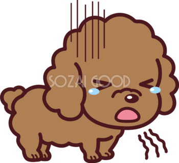 トイプードルが病気で嘔吐 かわいい犬の無料イラスト69113