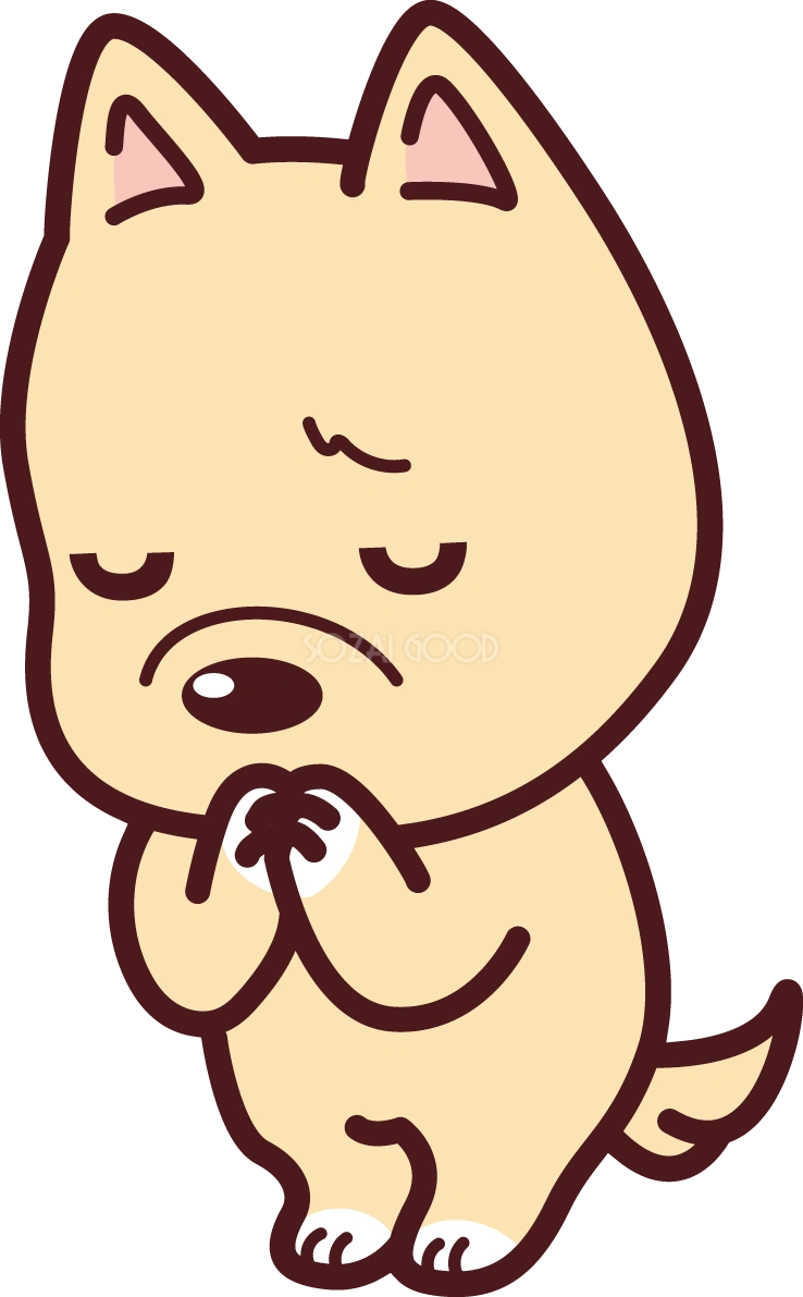犬が(謝る) かわいい無料イラスト69415