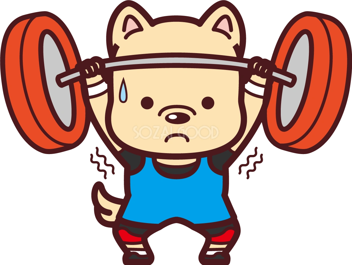 犬がウエイトリフティング オリンピック競技 スポーツ無料イラスト69475