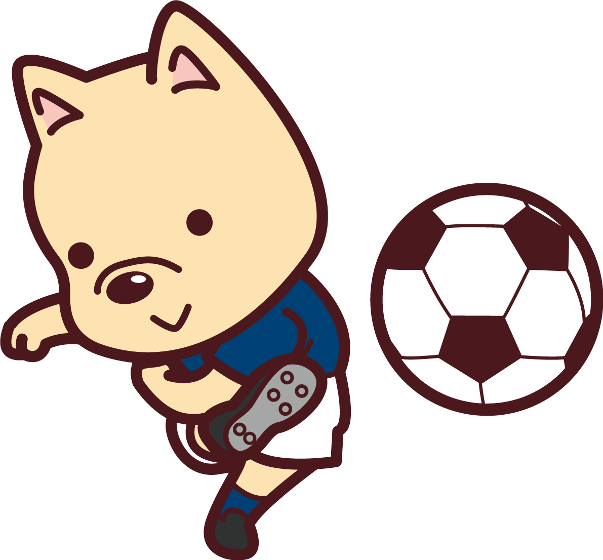 かわいい犬がサッカー(シュート)オリンピック競技 スポーツ無料イラスト69499に写真・文字を入れる