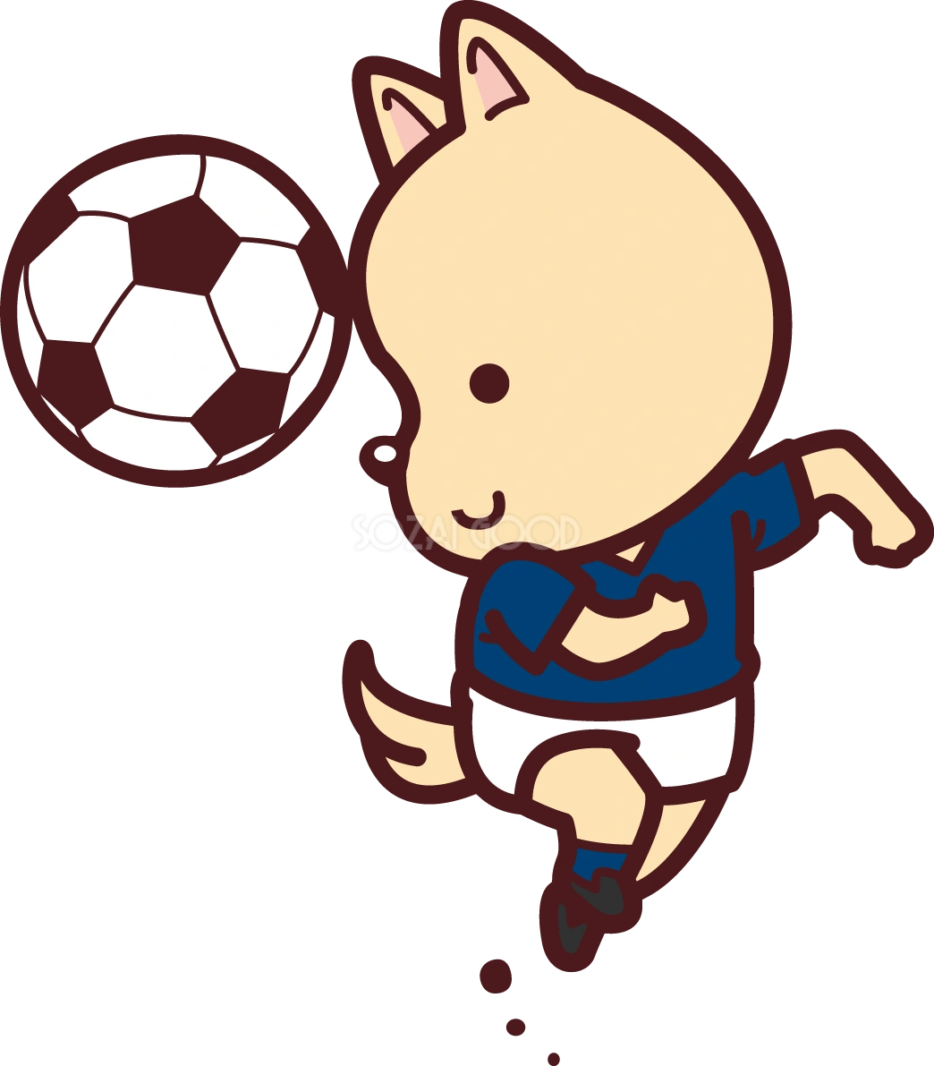 犬がサッカー(ヘディングシュート)オリンピック競技 スポーツ無料イラスト69507
