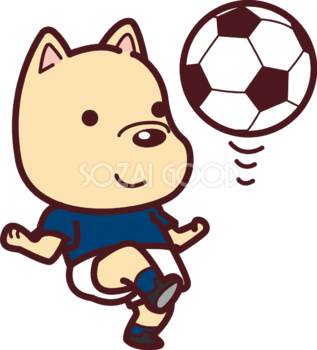 かわいい犬がサッカー(リフティング)オリンピック競技 スポーツ無料イラスト69511
