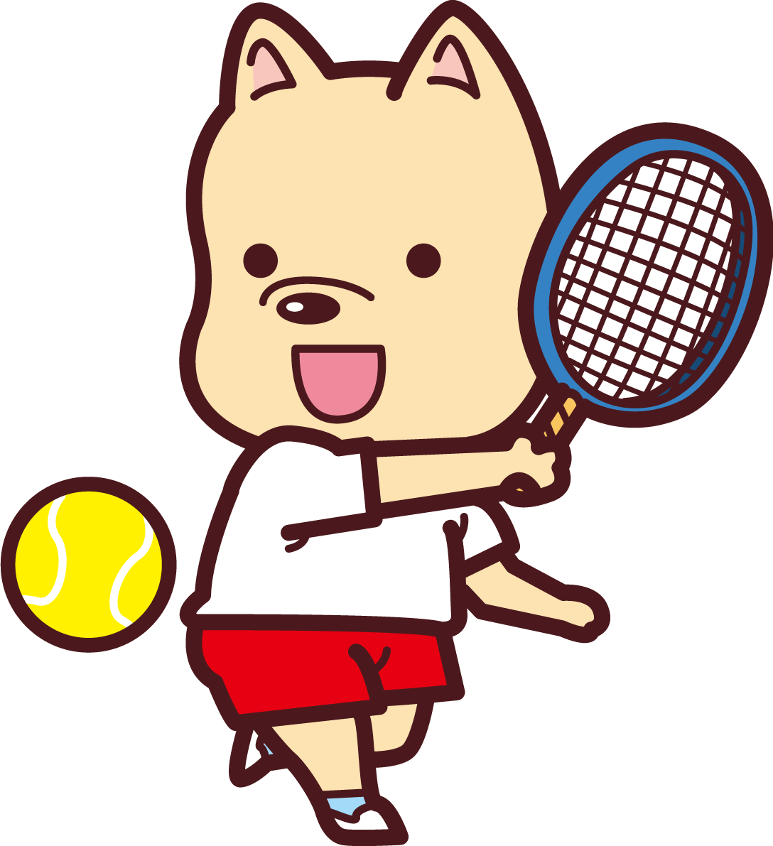 犬がテニス  オリンピック競技 スポーツ無料イラスト69539に写真・文字を入れる