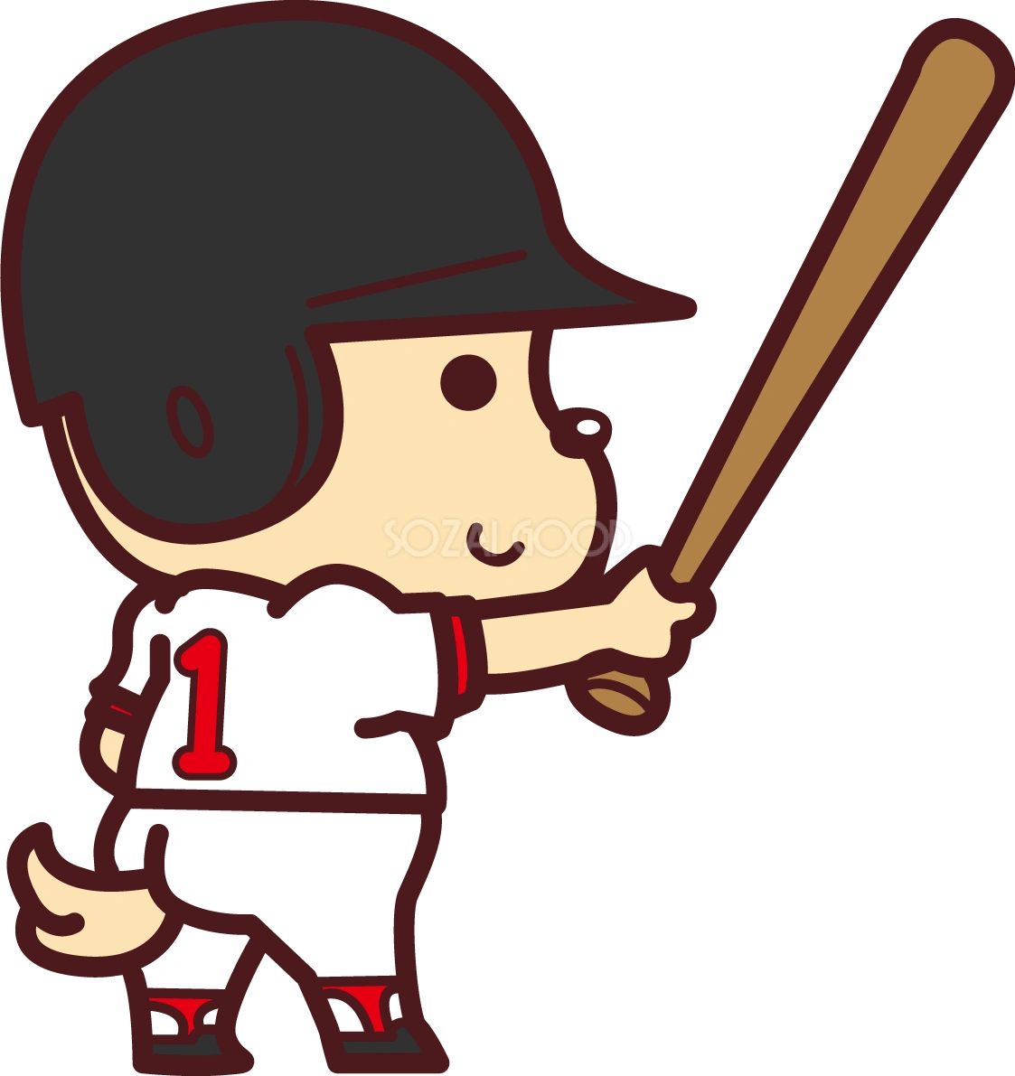 犬が野球／ソフトボール(１番バッター)オリンピック競技 スポーツ無料イラスト69776