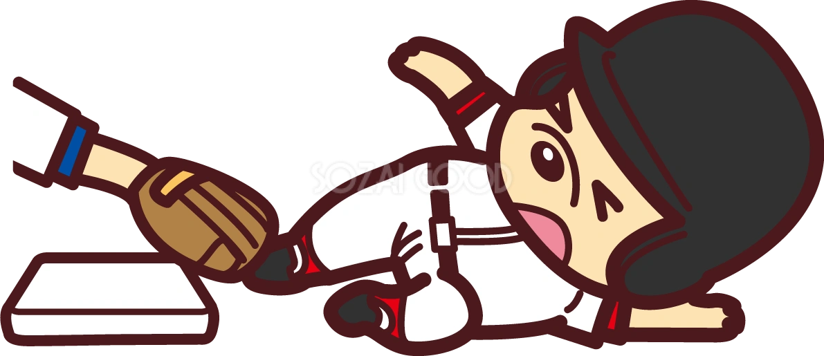 犬が野球／ソフトボール(アウト)オリンピック競技 スポーツ無料イラスト69780