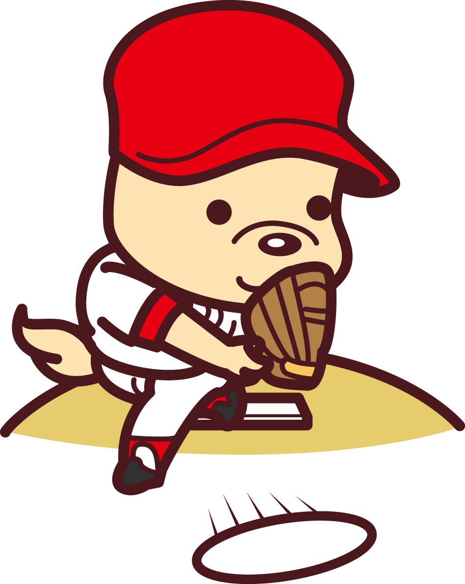 犬が野球／ソフトボール(投手)オリンピック競技 スポーツ無料イラスト69804に写真・文字を入れる