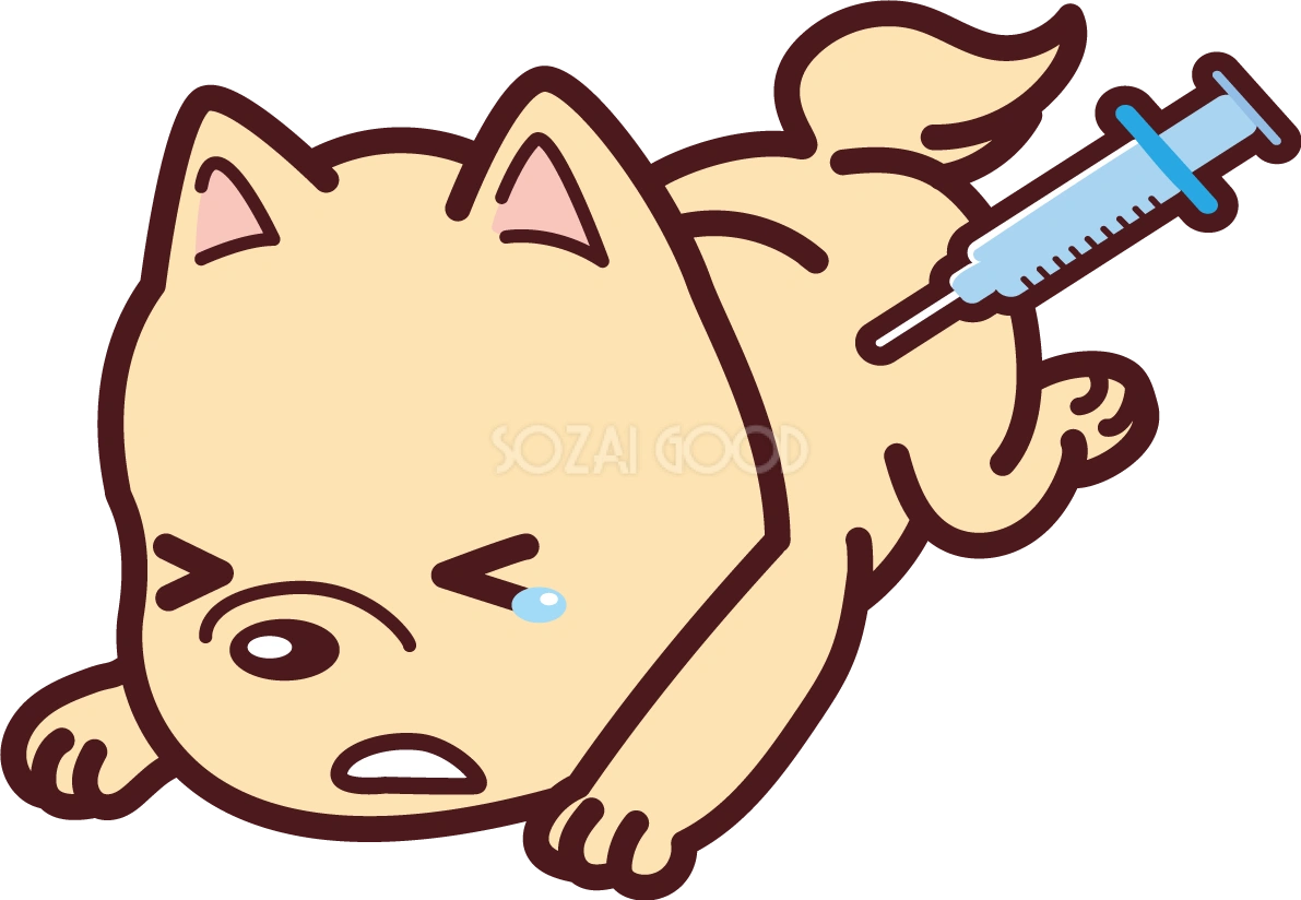 犬が予防接種 かわいい無料イラスト69812