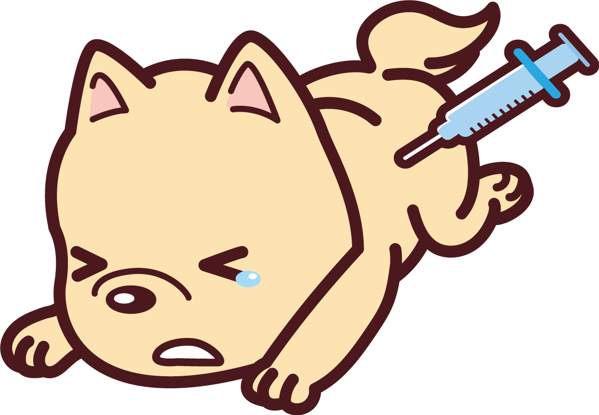 犬が予防接種 かわいい無料イラスト69812に写真・文字を入れる