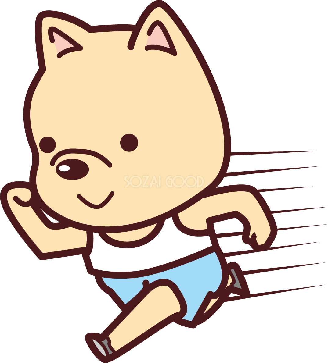 犬が陸上(100M走)オリンピック競技 スポーツ無料イラスト69821
