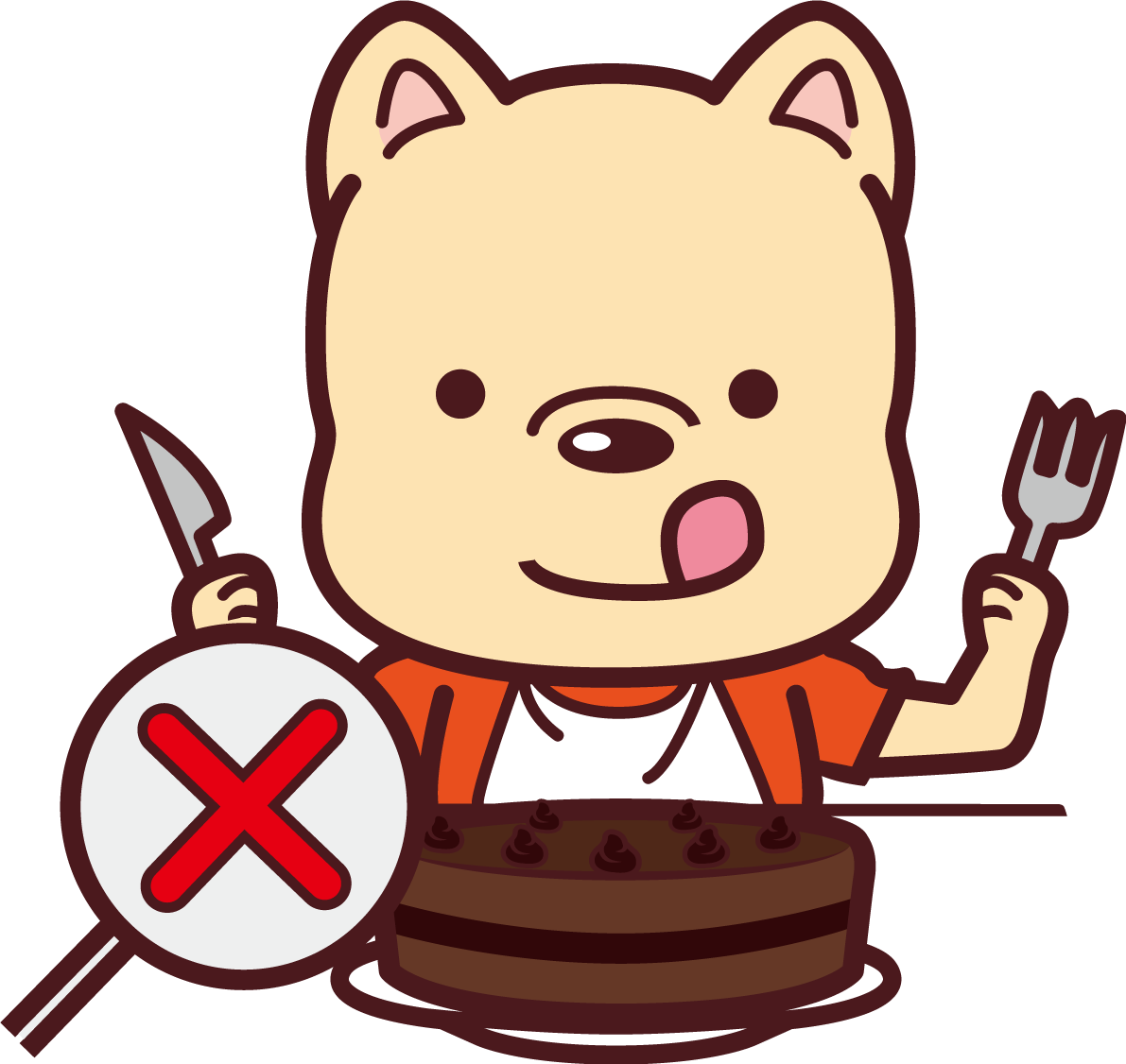 犬にチョコケーキはダメ かわいい無料イラスト69866に写真・文字を入れる