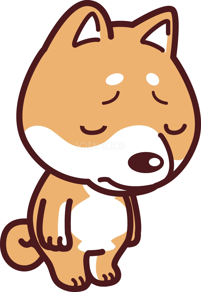 柴犬が(謝る) かわいい犬の無料イラスト69882