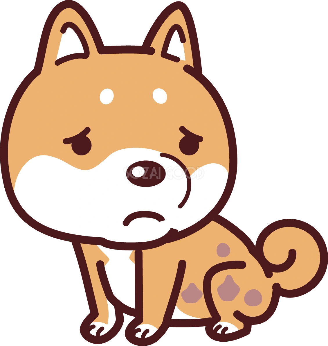 柴犬が病気で皮膚病 かわいい犬の無料イラスト69915