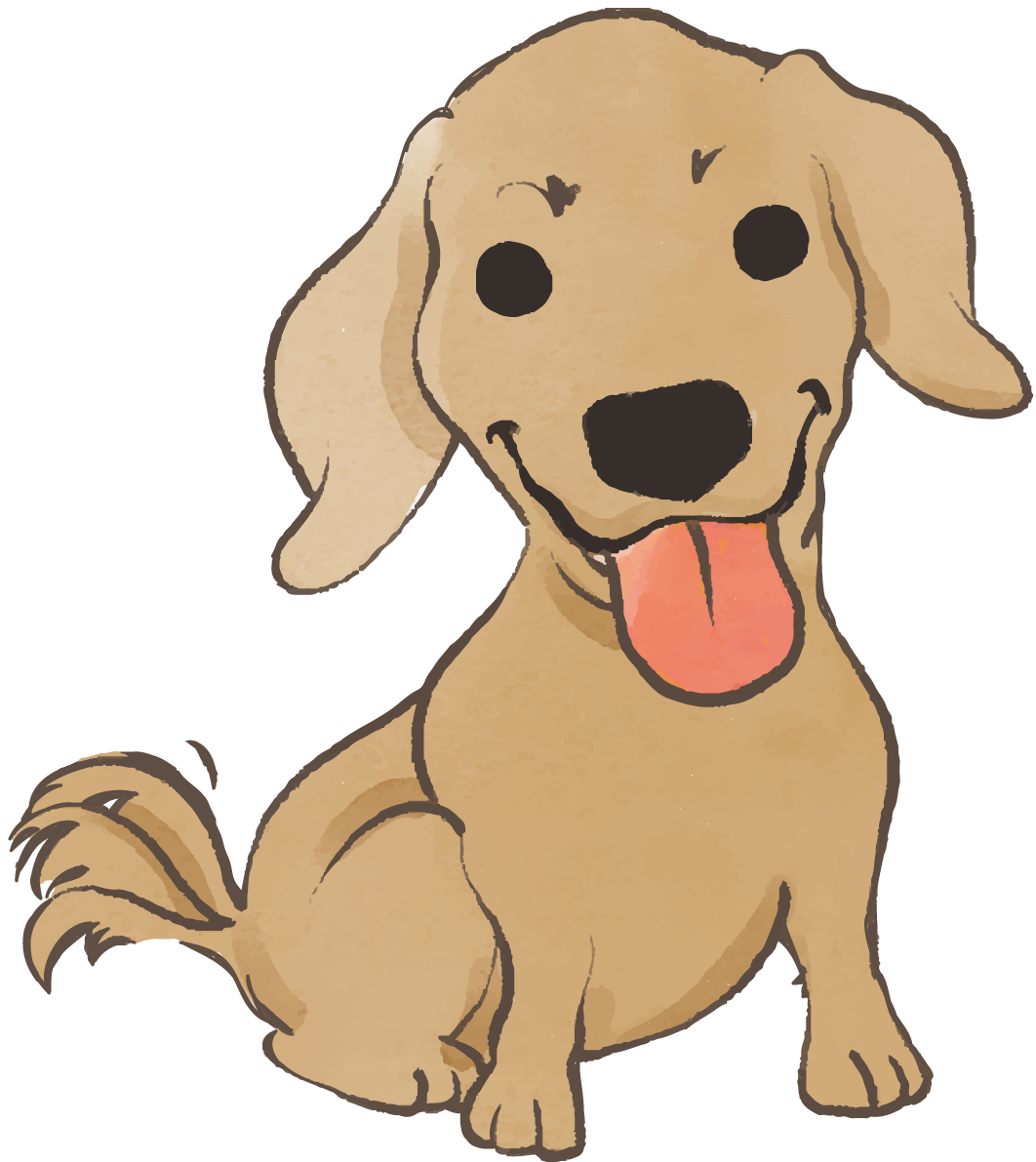 ダックスフンド(舌を出した)かわいい犬の無料イラスト70281に写真・文字を入れる
