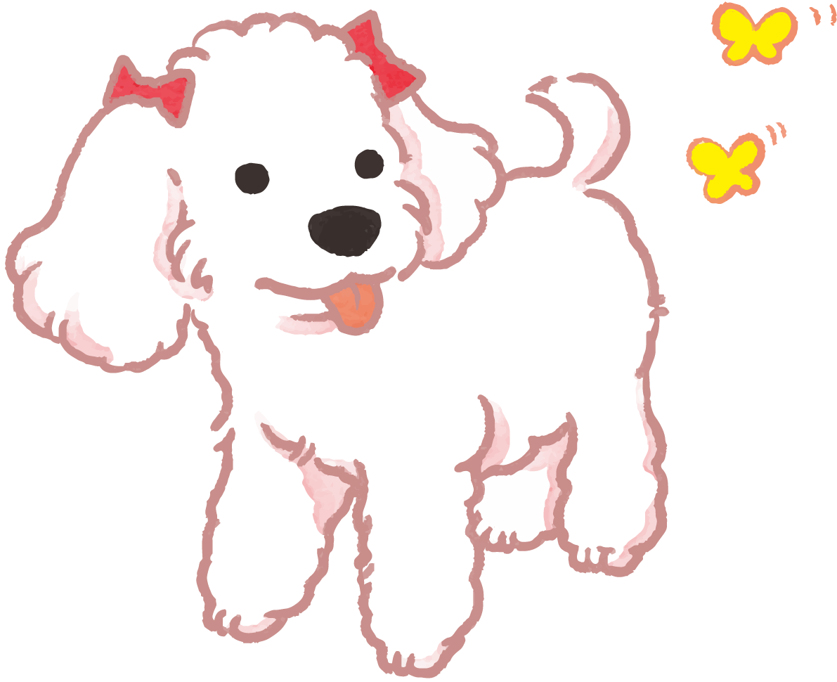 トイプードル(蝶々)かわいい犬の無料イラスト70305に写真・文字を入れる