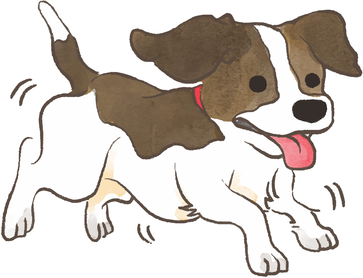 ビーグル子犬(走る)かわいい犬の無料イラスト70332に写真・文字を入れる