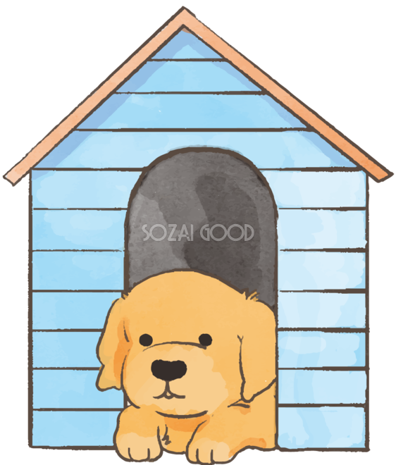 レトリバー子犬 犬小屋 かわいい犬の無料イラスト 素材good