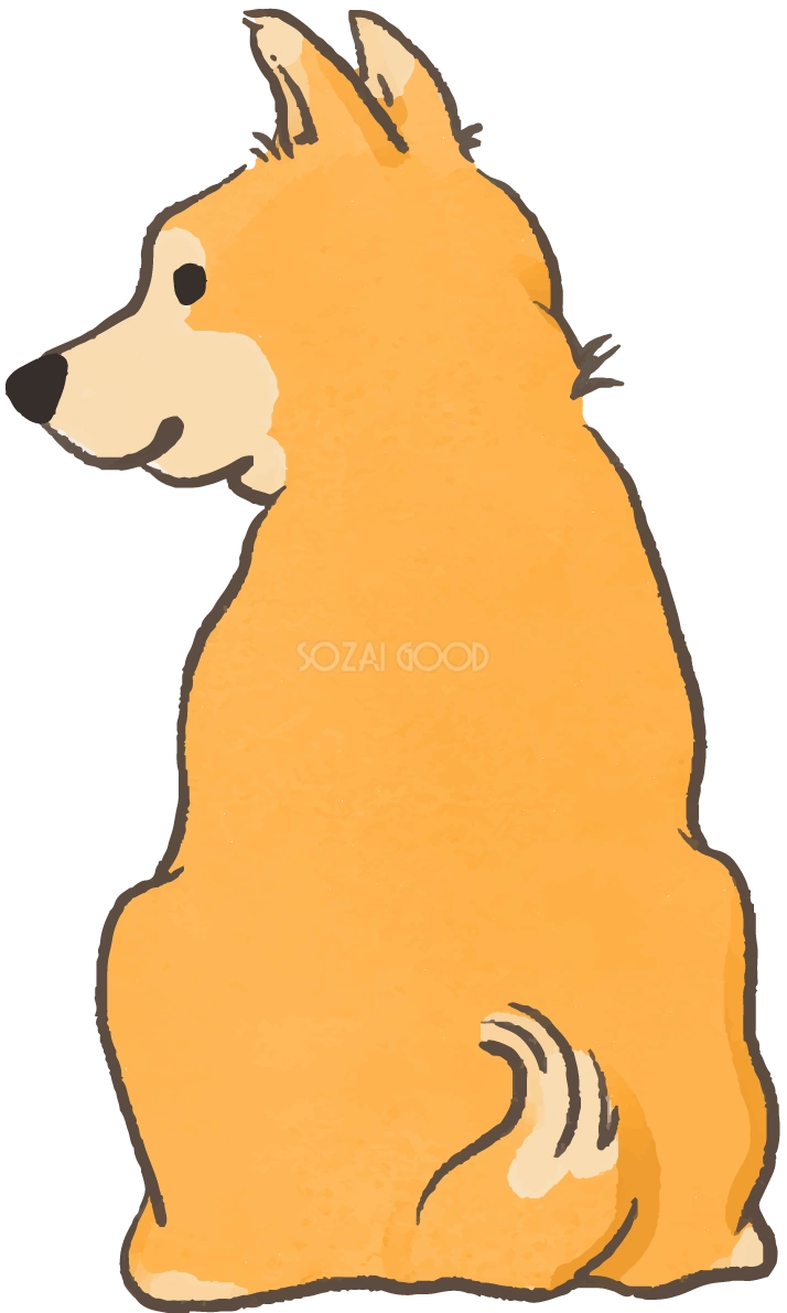 柴犬(後ろ姿)かわいい犬の無料イラスト70441