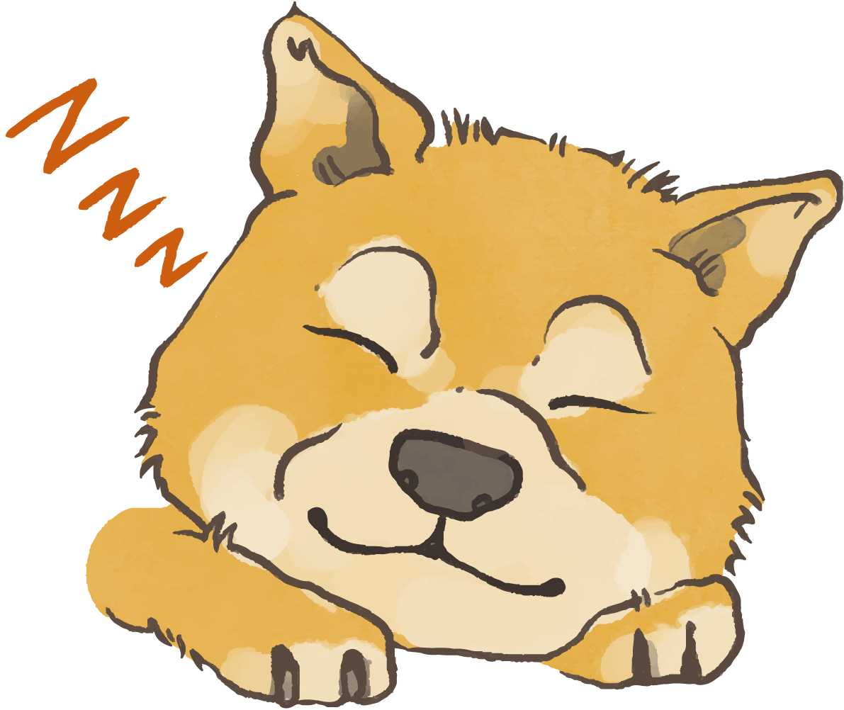 柴犬(寝顔)かわいい犬の無料イラスト70445に写真・文字を入れる