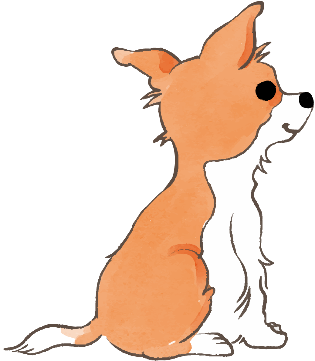 チワワ(後ろ姿)かわいい犬の無料イラスト70507に写真・文字を入れる
