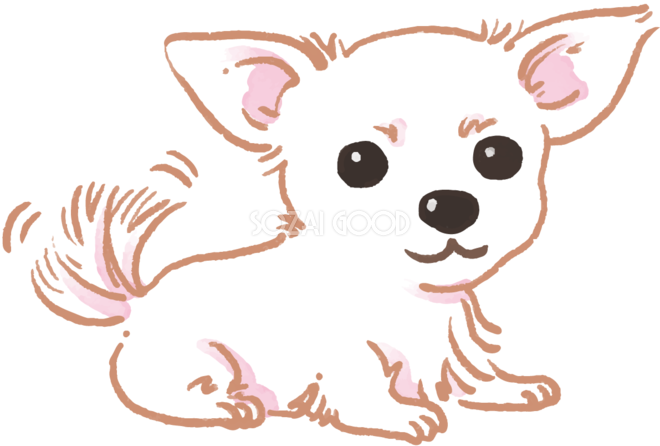 ラブリーかわいい 犬 チワワ イラスト アニメ画像