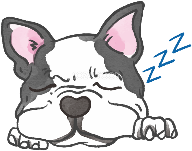 フレンチブルドック 寝顔 かわいい犬の無料イラスト70627 素材good