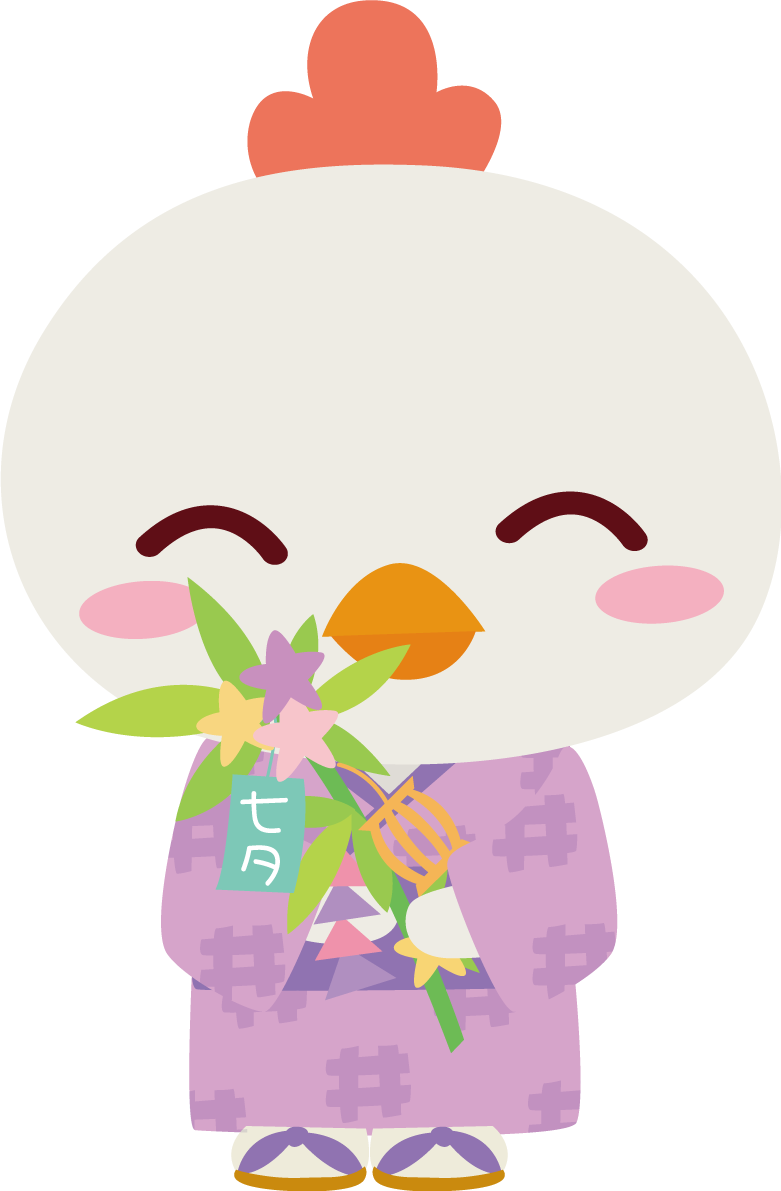 鶏 七夕 かわいい動物無料イラスト70825に写真・文字を入れる