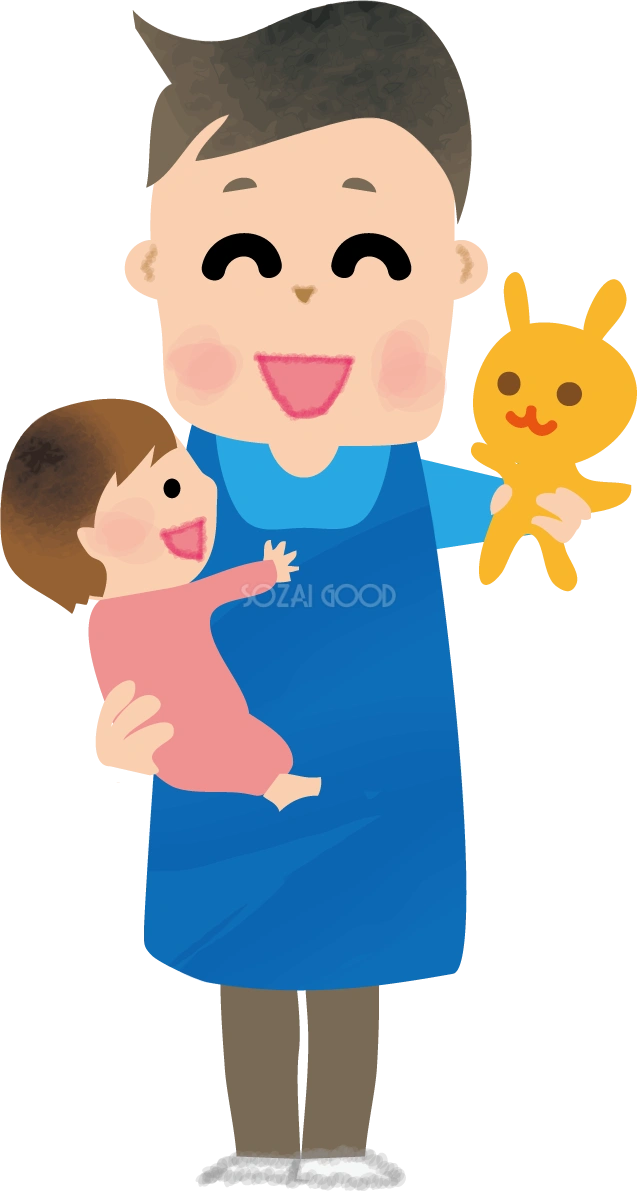 小さい子供の面倒をみる保育園児の無料イラスト71058