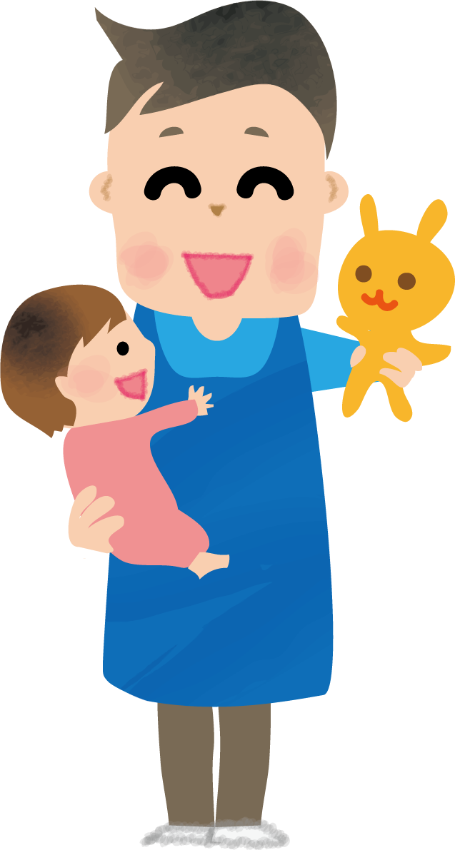 小さい子供の面倒をみる保育園児の無料イラスト71058に写真・文字を入れる