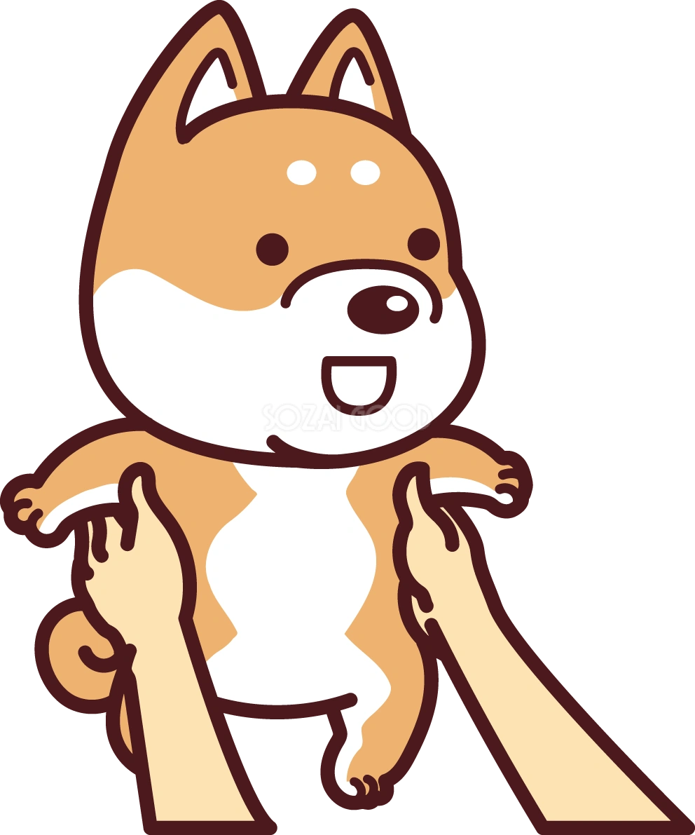 柴犬を抱っこし持ち上げる かわいい犬の無料イラスト71518