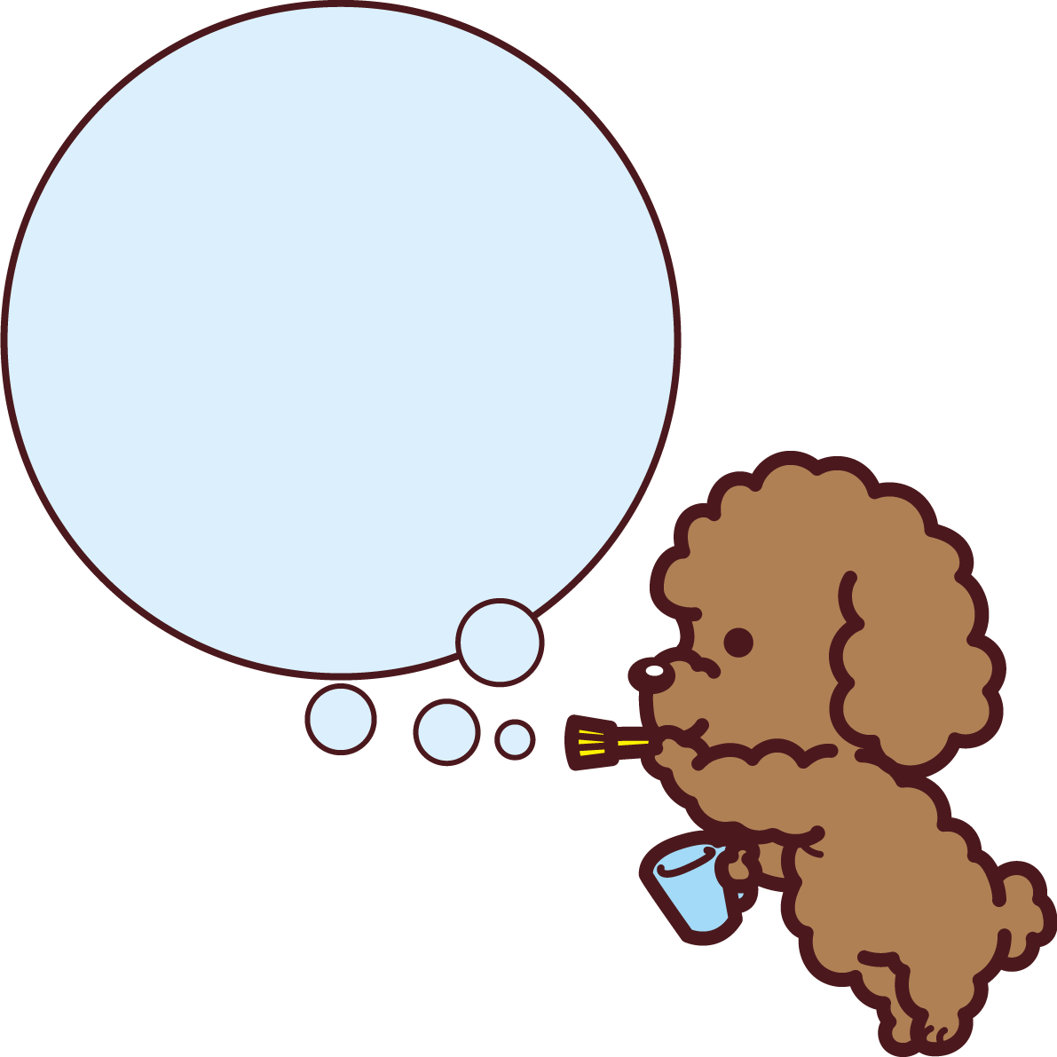 吹き出しトイプードル かわいい犬の無料イラスト71530に写真・文字を入れる