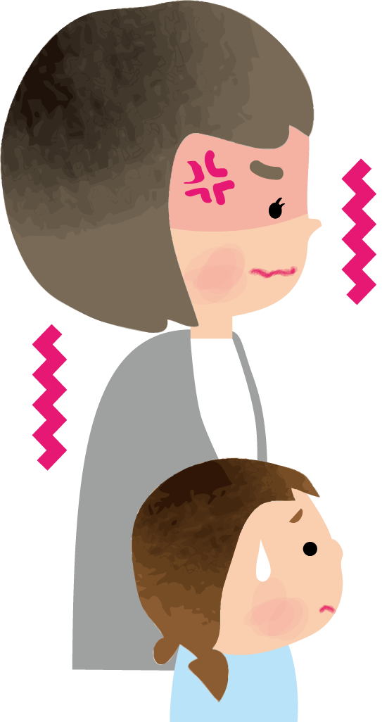 イライラする女の子のお母さん無料イラスト71629に写真・文字を入れる