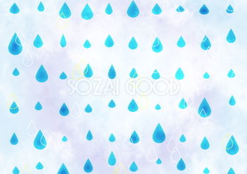 綺麗な可愛い雨しずく柄模様 透水 背景無料梅雨イラスト71705