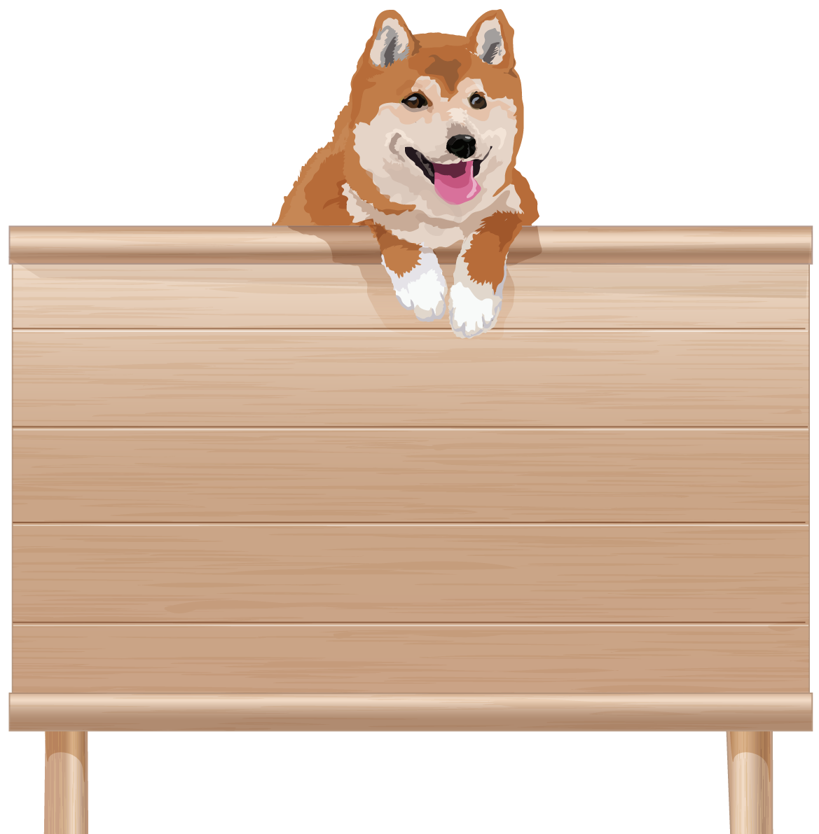 看板を持つリアルな柴犬無料イラスト71840に写真・文字を入れる