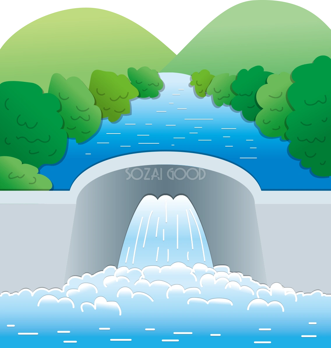 ダムの建物 無料イラスト71894