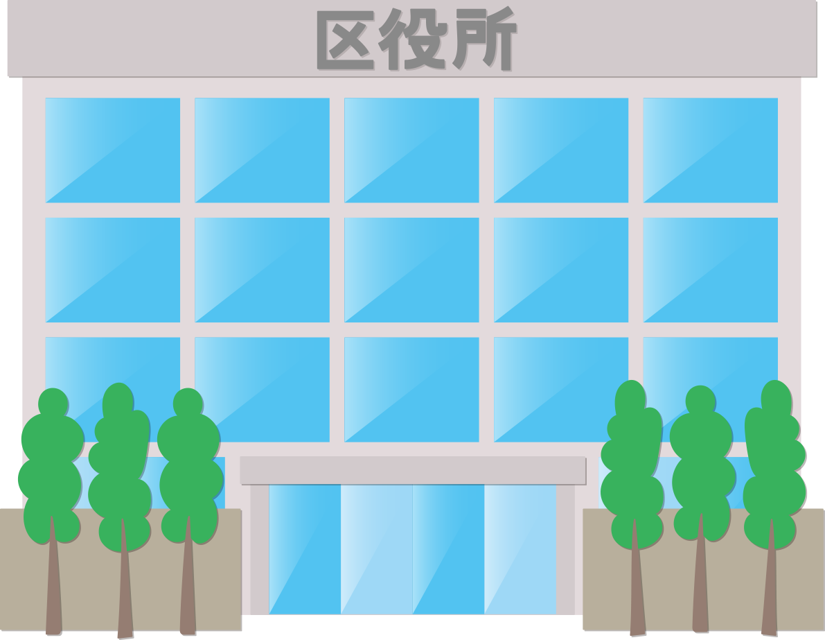 区役所 建物の無料イラスト71979に写真・文字を入れる