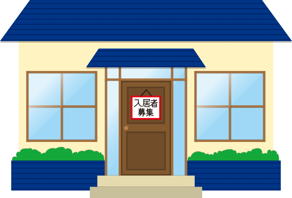 空き家 建物の無料イラスト71983に写真・文字を入れる