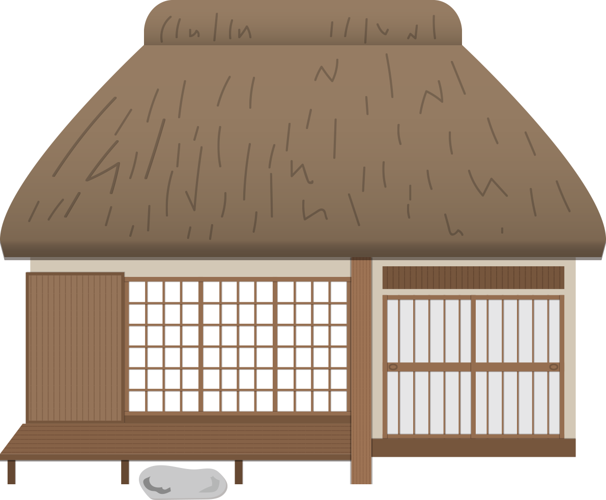 古民家 建物の無料イラスト71995に写真・文字を入れる
