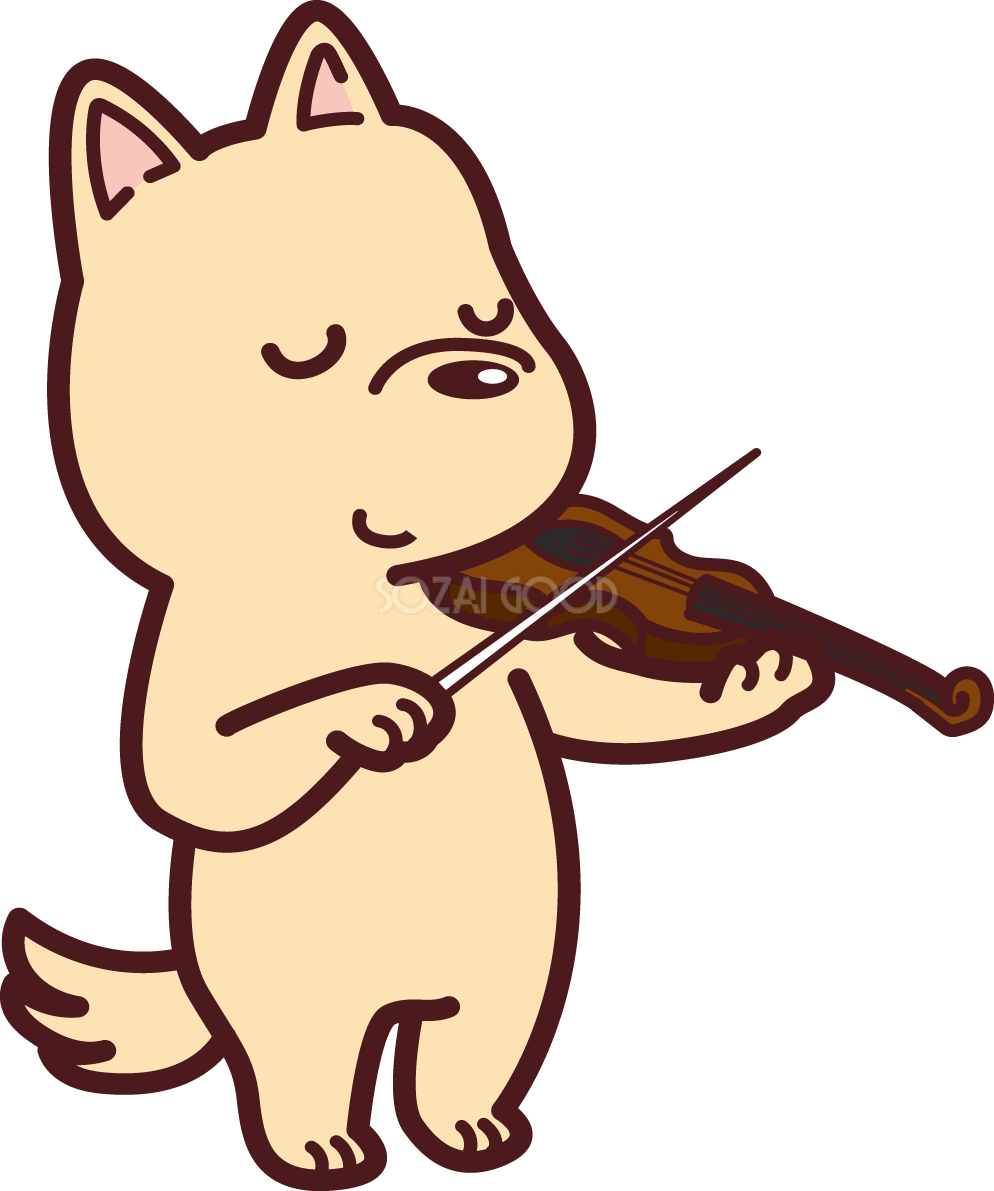 楽器を演奏している かわいい犬の無料イラスト72534
