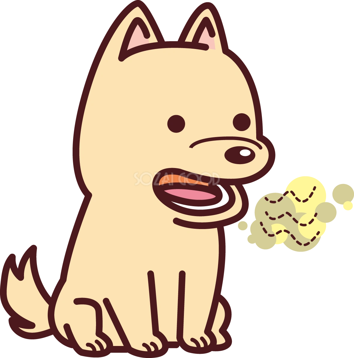 犬の口が臭い かわいい無料イラスト72558