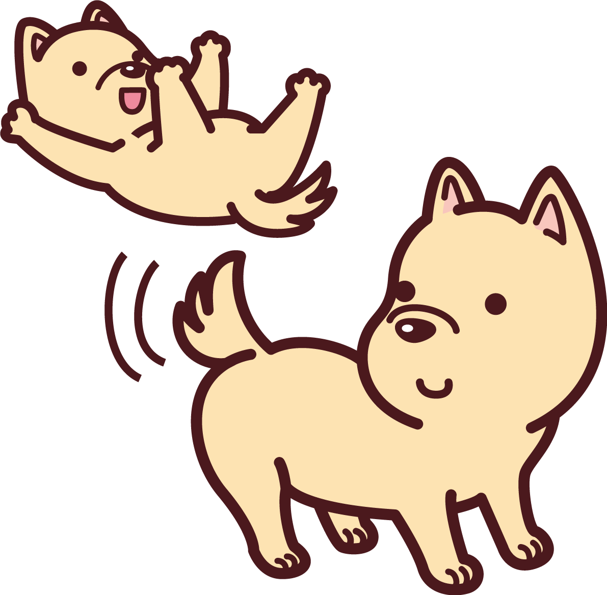犬の親子の高い高いする かわいい無料イラスト72566に写真・文字を入れる