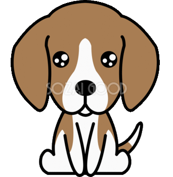 ビーグル-犬gifアニメーション 無料イラスト
