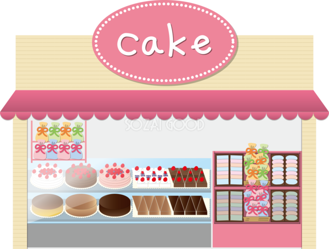 ケーキ屋の建物の無料イラスト73082 素材good