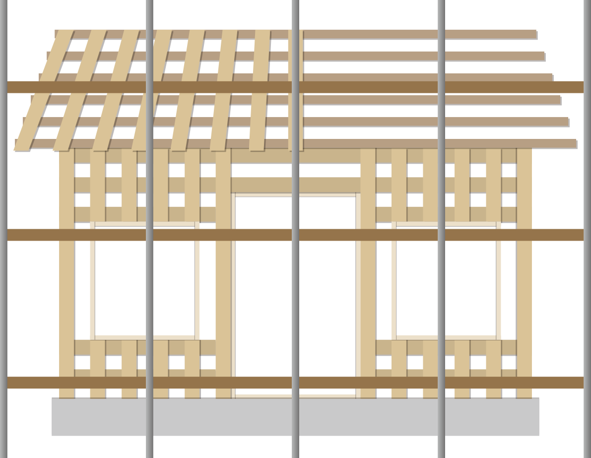 建築中の家の建物の無料イラスト73143に写真・文字を入れる